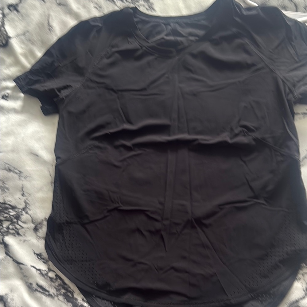 Lululemon Athletica Black Polo T-Shirt Short Sleeve